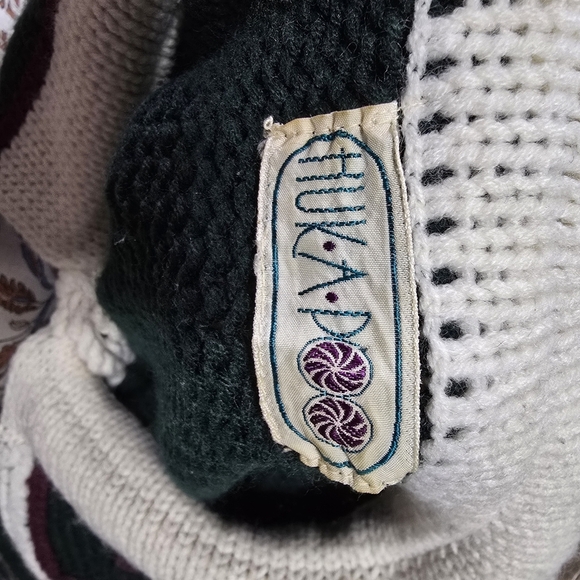 Vintage Women's Buttondown Green Sweater with Embroidered Floral Collar - Picture 8 of 8